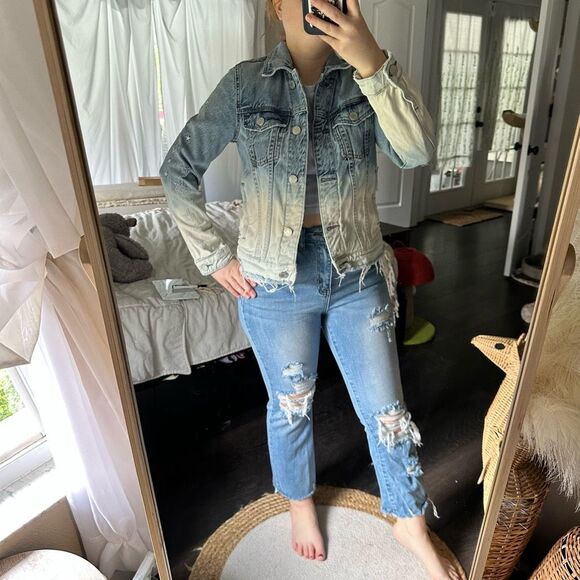 Blank NYC Women’s Extra Small Ombre Dip Dye Denim Jacket - Picture 1 of 7
